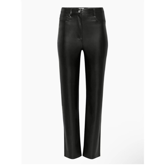 Aritzia Wilfred Melina Super High Rise Straight Leg Vegan Leather Pants - Picture 4 of 13